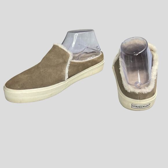 Staheekum Shoes - Staheekum Suede Cozy Camp Mules Women's Size 10 Stone Size 10 Shoes